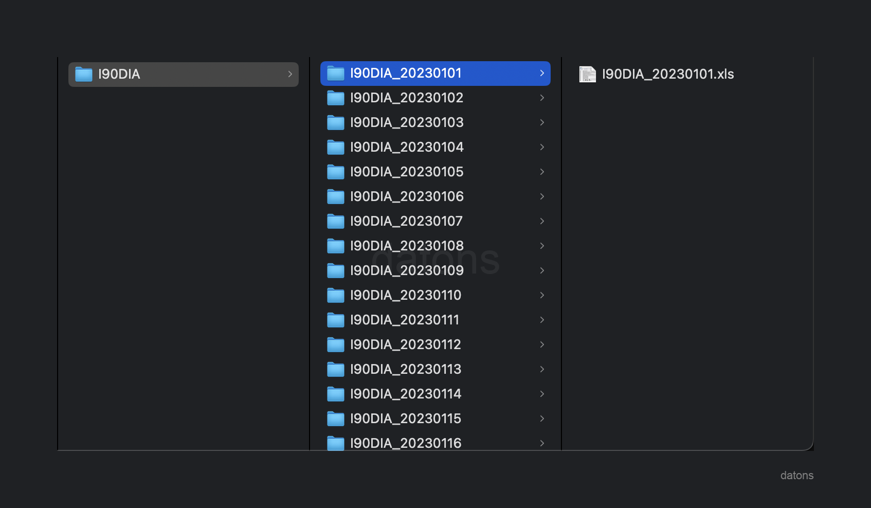 Uncompressed I90 files ready for analysis